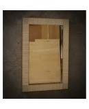 Murano Cream Color Glass and Brass Mid-Century Consolle Wall Mirror, 2000