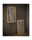 Murano Cream Color Glass and Brass Mid-Century Consolle Wall Mirror, 2000