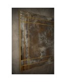Murano Glass and Brass Mid-Century Consolle Wall Mirror, 2000