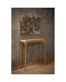 Murano Glass and Brass Mid-Century Consolle Wall Mirror, 2000