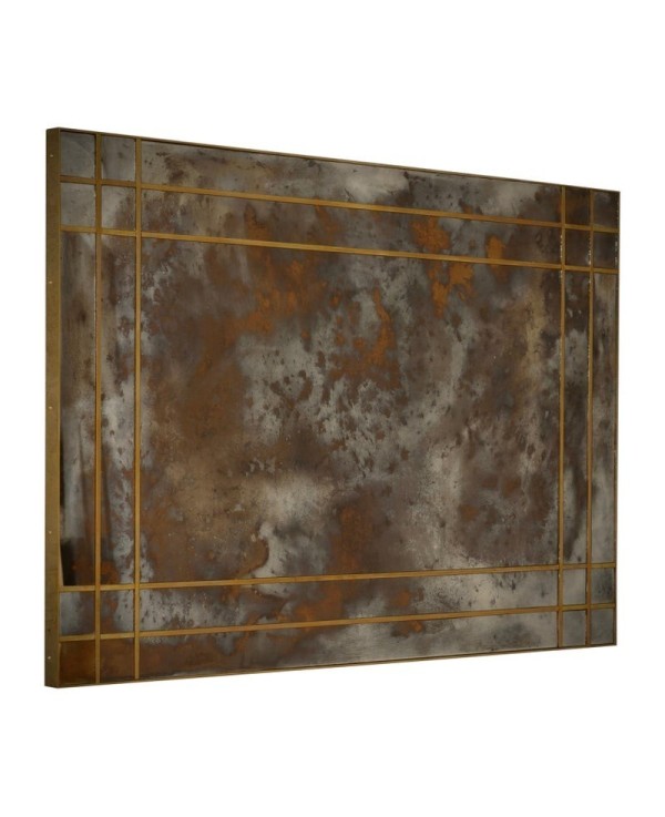 Murano Glass and Brass Mid-Century Consolle Wall Mirror, 2000