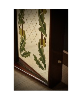Luigi Brusotti Walnut Wood and Mirrored Glass Wall Mirror, 1940