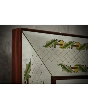 Luigi Brusotti Walnut Wood and Mirrored Glass Wall Mirror, 1940