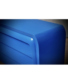 MidCentury Blue Goatskin Italian Commode Chest of Drawer, 1990