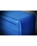 MidCentury Blue Goatskin Italian Commode Chest of Drawer, 1990 MidCentury Blue Goatskin Italian Commode Chest of Drawer, 1990