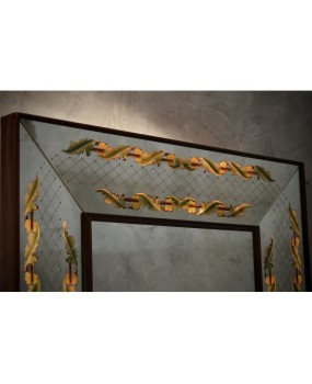 Luigi Brusotti Walnut Wood and Mirrored Glass Wall Mirror, 1940