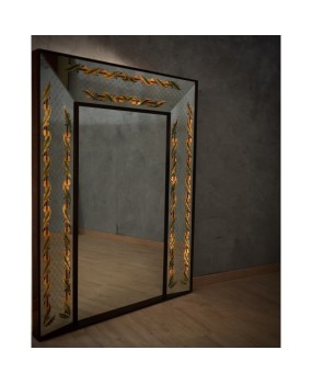 Luigi Brusotti Walnut Wood and Mirrored Glass Wall Mirror, 1940