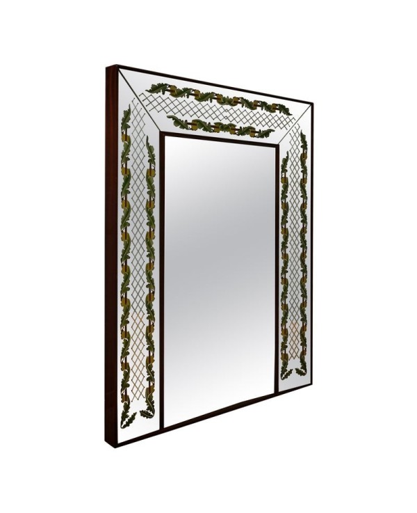 Luigi Brusotti Walnut Wood and Mirrored Glass Wall Mirror, 1940 Luigi Brusotti Walnut Wood and Mirrored Glass Wall Mirror, 1940