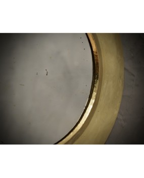 MidCentury Round Brass Italian Wall Mirror, 1970