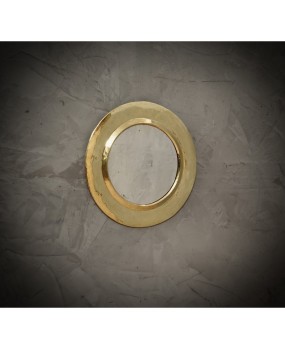 MidCentury Round Brass Italian Wall Mirror, 1970