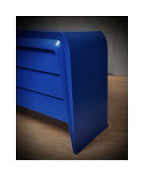 MidCentury Blue Goatskin Italian Commode Chest of Drawer, 1990