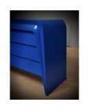 MidCentury Blue Goatskin Italian Commode Chest of Drawer, 1990 MidCentury Blue Goatskin Italian Commode Chest of Drawer, 1990