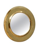 MidCentury Round Brass Italian Wall Mirror, 1970 MidCentury Round Brass Italian Wall Mirror, 1970