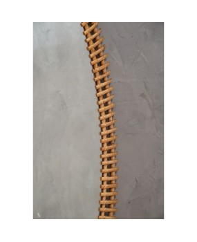 Olaf von Bohr Per Bonacina Rattan and Wicker Wall Mirror, 1960