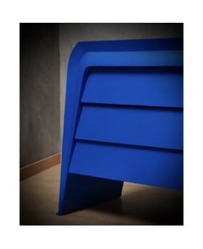 MidCentury Blue Goatskin Italian Commode Chest of Drawer, 1990