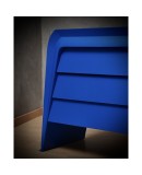 MidCentury Blue Goatskin Italian Commode Chest of Drawer, 1990 MidCentury Blue Goatskin Italian Commode Chest of Drawer, 1990