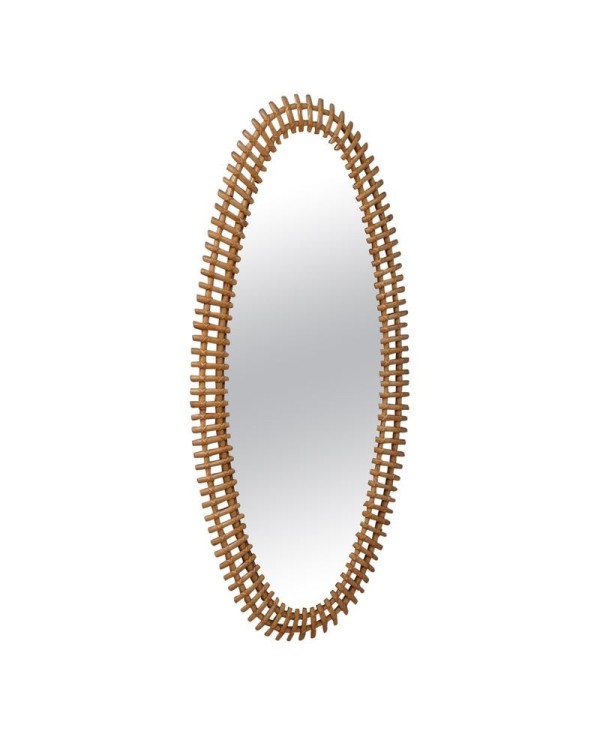 Olaf von Bohr Per Bonacina Rattan and Wicker Wall Mirror, 1960
