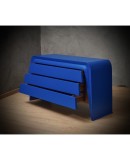 MidCentury Blue Goatskin Italian Commode Chest of Drawer, 1990 MidCentury Blue Goatskin Italian Commode Chest of Drawer, 1990