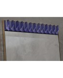 Murano Periwinkle Glass and Brass Mid-Century Wall Mirror, 1990