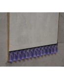 Murano Periwinkle Glass and Brass Mid-Century Wall Mirror, 1990