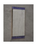 Murano Periwinkle Glass and Brass Mid-Century Wall Mirror, 1990