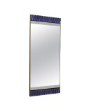 Murano Periwinkle Glass and Brass Mid-Century Wall Mirror, 1990