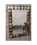 Mid Century Murano Art Glass and Brass Italian Mirror, 2000