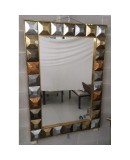 Mid Century Murano Art Glass and Brass Italian Mirror, 2000