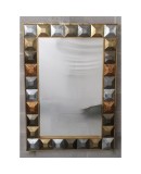 Mid Century Murano Art Glass and Brass Italian Mirror, 2000