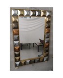Mid Century Murano Art Glass and Brass Italian Mirror, 2000