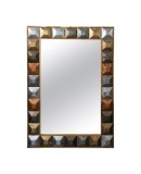 Mid Century Murano Art Glass and Brass Italian Mirror, 2000