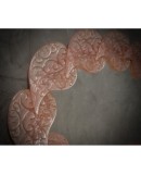 Oval mirror in pink artistic Murano glass and brass Oval mirror in pink artistic Murano glass and brass