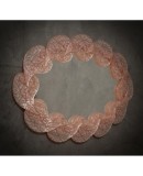 Oval mirror in pink artistic Murano glass and brass Oval mirror in pink artistic Murano glass and brass