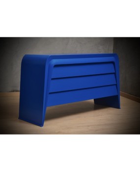 MidCentury Blue Goatskin Italian Commode Chest of Drawer, 1990