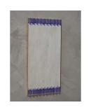 Murano Periwinkle Glass and Brass Mid-Century Wall Mirror, 1990