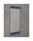 Murano Periwinkle Glass and Brass Mid-Century Wall Mirror, 1990