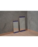 Murano Periwinkle Glass and Brass Mid-Century Wall Mirror, 1990