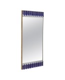 Murano Periwinkle Glass and Brass Mid-Century Wall Mirror, 1990