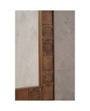 SP 53 Specchio da parete in vetro e ottone color tortora di Murano, 1990