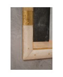 Murano Gold and White Color Glass and Brass Wall Mirror, 1980