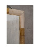 Murano Gold and White Color Glass and Brass Wall Mirror, 1980