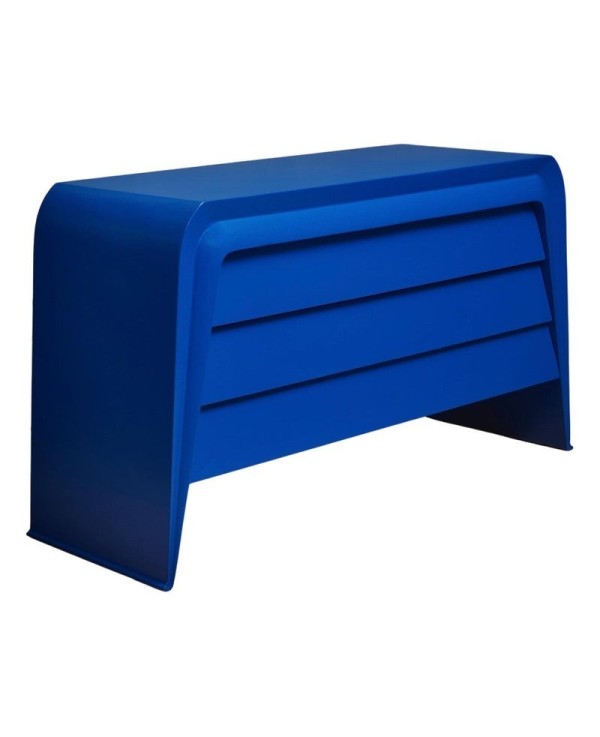 MidCentury Blue Goatskin Italian Commode Chest of Drawer, 1990 MidCentury Blue Goatskin Italian Commode Chest of Drawer, 1990