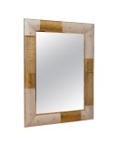 Murano Gold and White Color Glass and Brass Wall Mirror, 1980