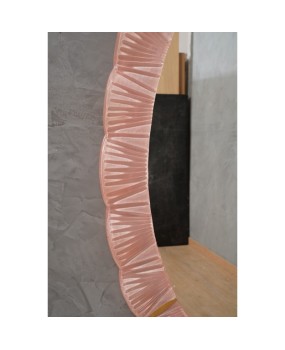 Murano Pink Glass and Brass Wall Mirror, 1990