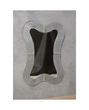 Murano Teal Glass and Brass Wall Mirror, 1990