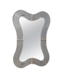Murano Teal Glass and Brass Wall Mirror, 1990