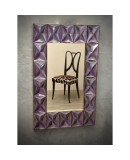 Murano Strong Violet Glass and Brass Wall Mirror, 2019 Murano Strong Violet Glass and Brass Wall Mirror, 2019