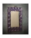 Murano Strong Violet Glass and Brass Wall Mirror, 2019 Murano Strong Violet Glass and Brass Wall Mirror, 2019