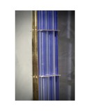 Murano Periwinkle Glass and Brass Mid-Century Wall Mirror, 1980