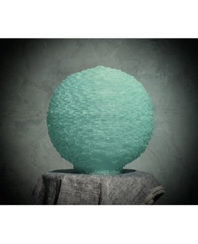 Murano Lunar Globe Art glass Round Water Green Color Floor / Table Lamp, 1970